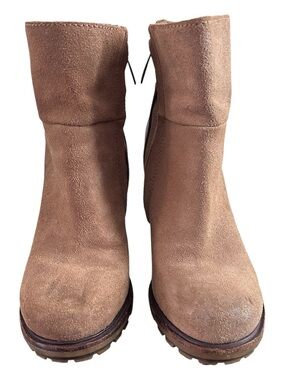 Sam Edelman "Franklin" Whiskey Brown Suede & Leather Booties Size 7.5M